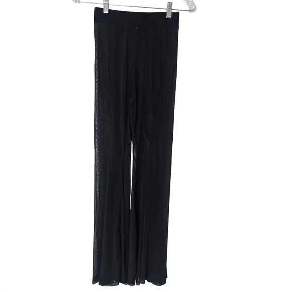sofsy Pants - Sofsy Black Mesh Wide Leg Flowy Pants Cover Up Sheer Lounge Size S